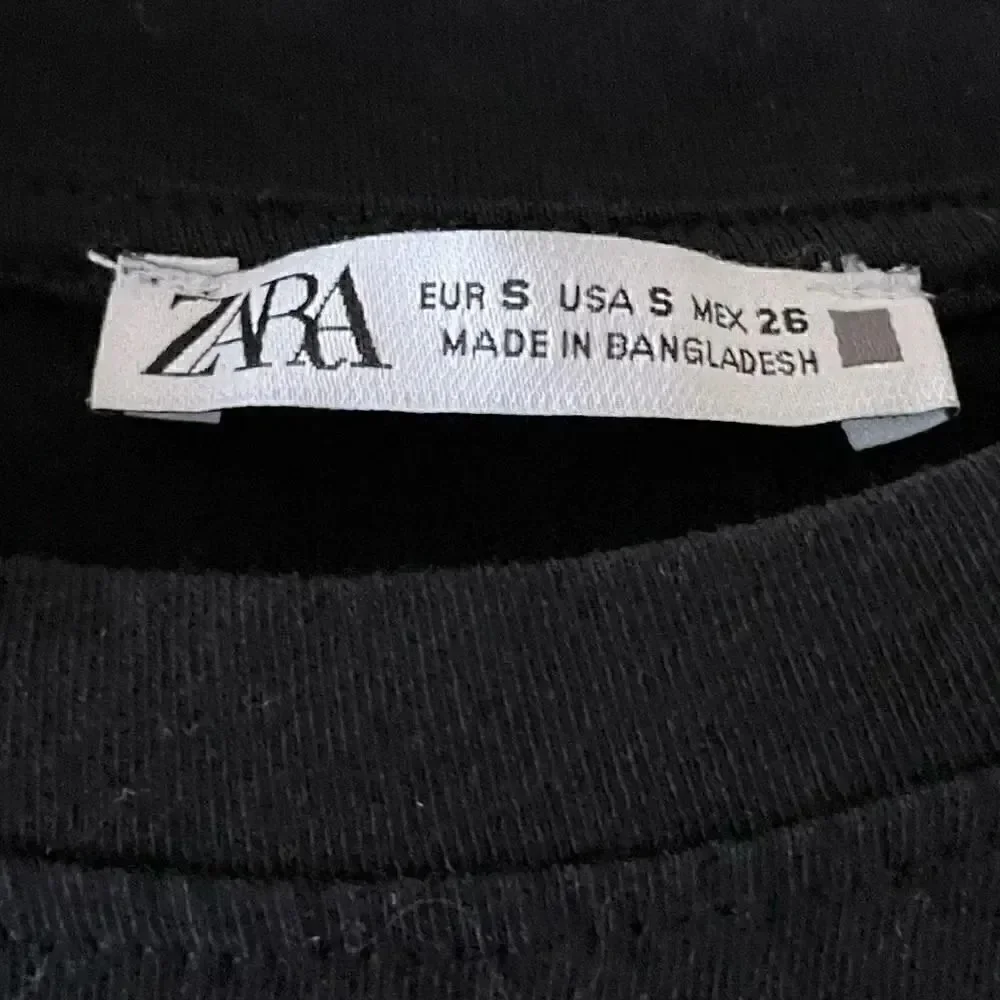 Zara Women’s Black Solid Crewneck Cotton Essential Sleeveless T-Shirt SZ S #1164